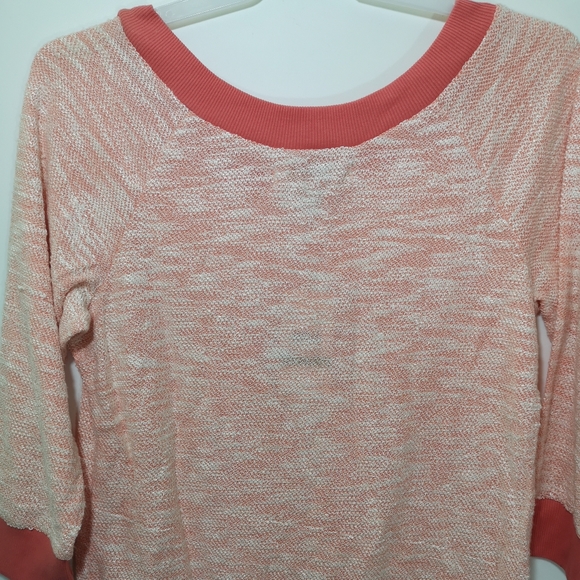 Love by Design Women 3/4 Raglan Sleeve Scoop T-Shirt Knit Textured Peach Size L - Picture 7 of 10